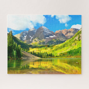 Maroon Bells, Aspen, Colorado Sommerlandschaft Puzzle
