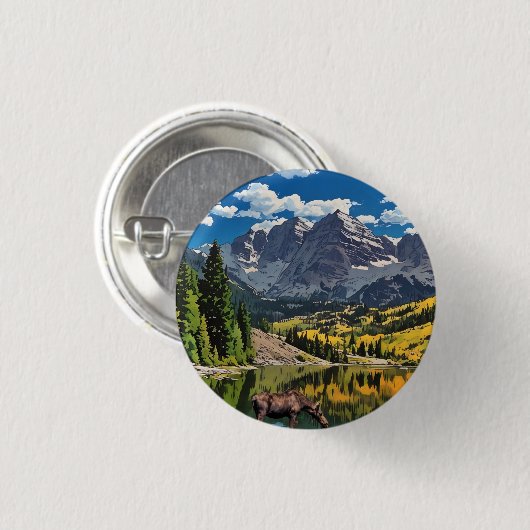 Maroon Bells Button (Vorne & Hinten)