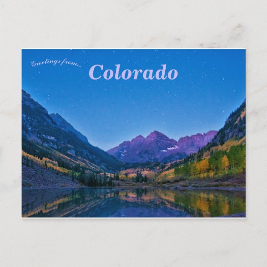 Maroon Bells Colorado Postkarte (Vorderseite)