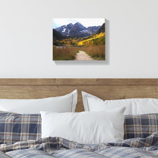 Maroon Bells Colorado Souvenir Leinwanddruck (Insitu (Schlafzimmer))