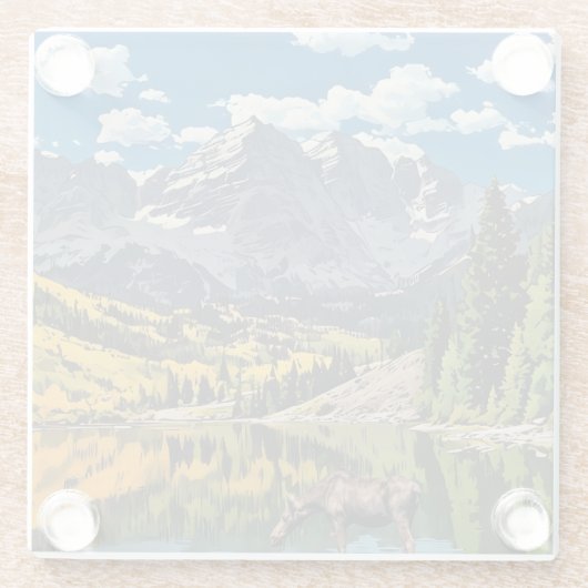 Maroon Bells Glasuntersetzer (Rückseite)