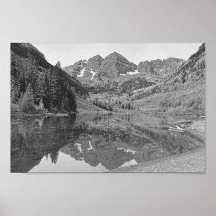 Maroon Bells im Herbst, Colorado B/W Poster