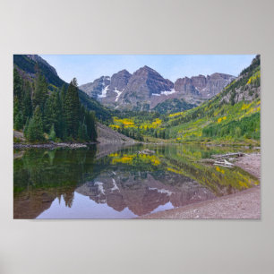 Maroon Bells im Herbst, Colorado Poster