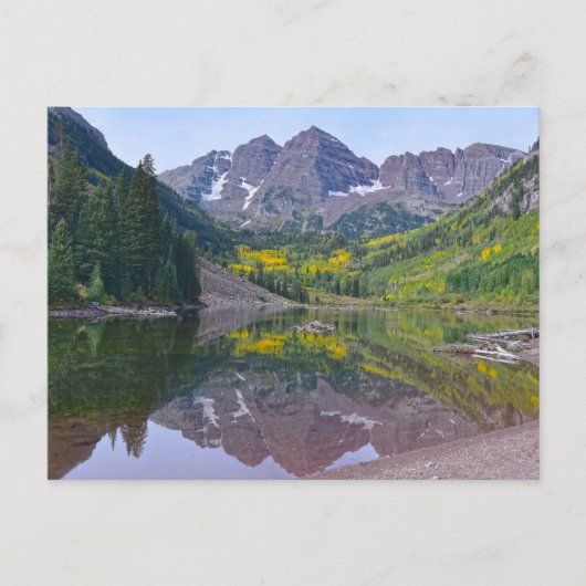 Maroon Bells im Herbst, Colorado Postkarte (Vorderseite)
