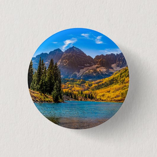 Maroon Bells in Aspen, Colorado Button (Vorderseite)