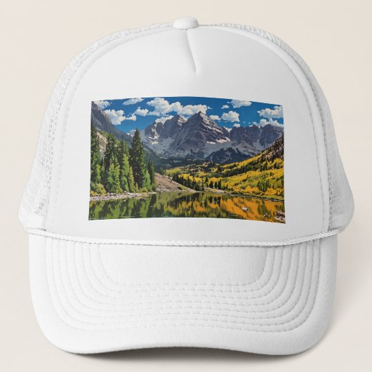 Maroon Bells in Aspen, Colorado Truckerkappe (Vorderseite)