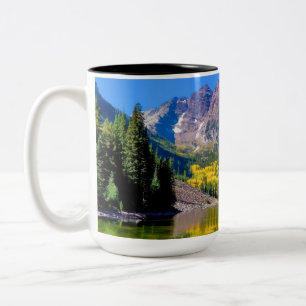 Maroon Bells in Aspen Colorado Zweifarbige Tasse