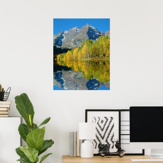 Maroon Bells mit Aspens Poster (Heimbüro)