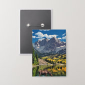 Maroon Bells mit Elch Button (Vorderseite/Rückseite)