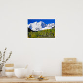 Maroon Bells mit Herbstaspenwald. Poster (Küche)