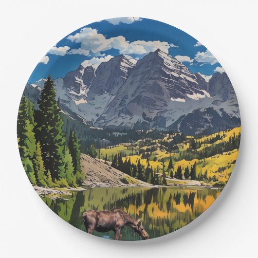 Maroon Bells Paper Napkin Pappteller (Vorderseite)