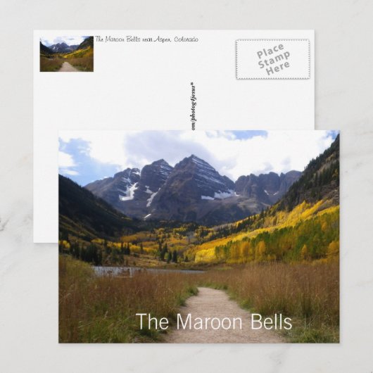 Maroon Bells Postcard Postkarte (Vorne/Hinten)