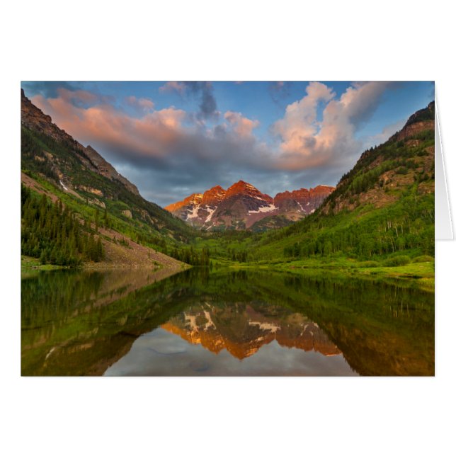 Maroon Bells Reflektieren in Calm Maroon (Vorderseite (Horizontal))