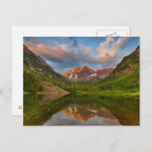 Maroon Bells Reflektieren in Calm Maroon Postkarte (Vorne/Hinten)
