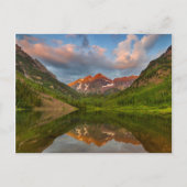 Maroon Bells Reflektieren in Calm Maroon Postkarte (Vorderseite)