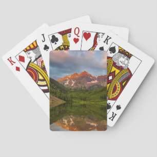 Maroon Bells Reflektieren in den ruhigen Maroon La Spielkarten