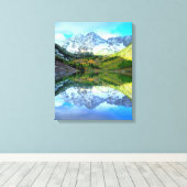 Maroon Bells reflektieren Maroon Lake Leinwanddruck (Insitu (Holzboden))