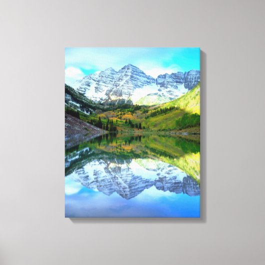 Maroon Bells reflektieren Maroon Lake Leinwanddruck (Vorderseite)