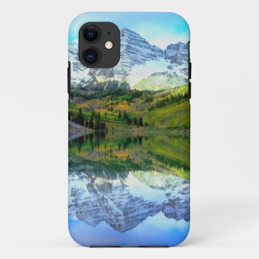 Maroon Bells reflektiert Maroon Lake Case-Mate iPhone Hülle (Rückseite)