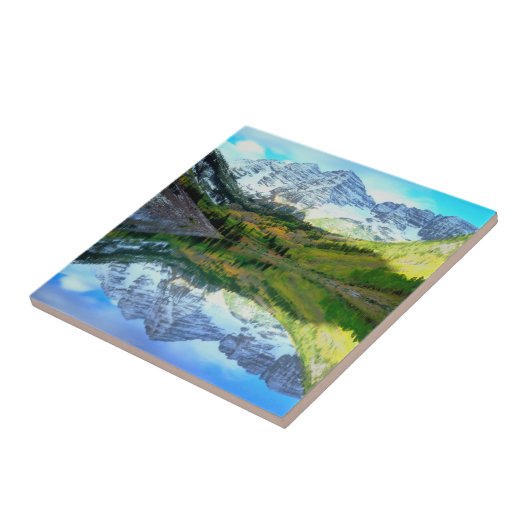 Maroon Bells reflektiert Maroon Lake Fliese (Seite)