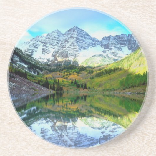 Maroon Bells reflektiert Maroon Lake Getränkeuntersetzer (Vorne)
