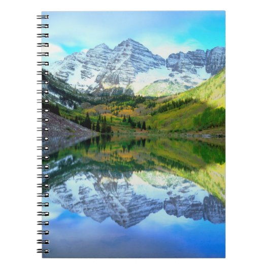 Maroon Bells reflektiert Maroon Lake Notizblock (Vorderseite)