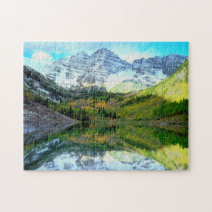 Maroon Bells reflektiert Maroon Lake Puzzle