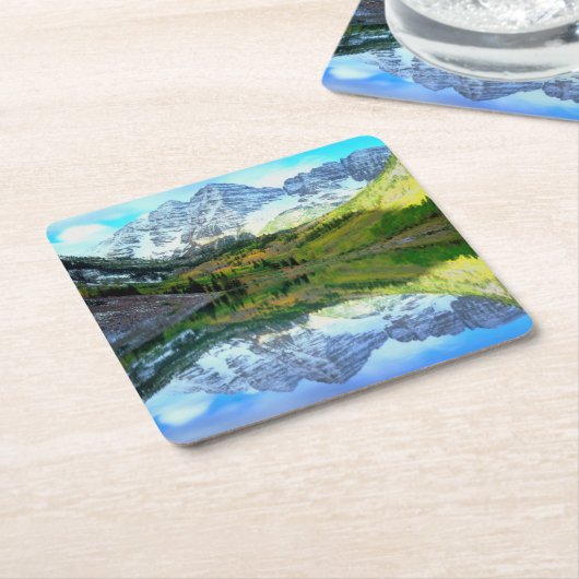 Maroon Bells reflektiert Maroon Lake Rechteckiger Pappuntersetzer (angewinkelt)