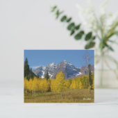 Maroon Bells Series #4, Herbstreflektion. Postkarte (Stehend Vorderseite)