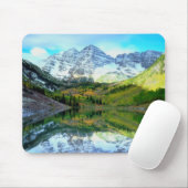 Maroon Bells spiegeln sich im Maroon Lake Mousepad (Mit Mouse)