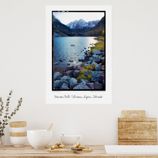Maroon Bells & Stream, Aspen, Colorado Poster (Küche)
