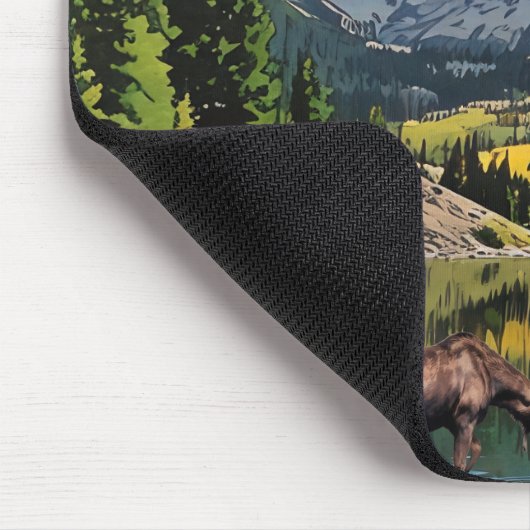 Maroon Bells und Elch Mousepad (Ecke)