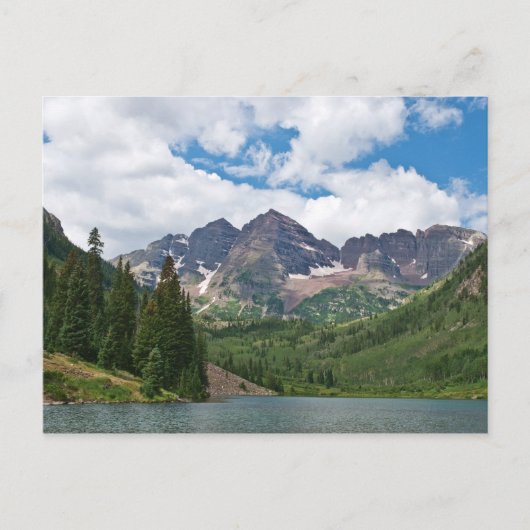 Maroon Bells und Maroon Lake Postkarte (Vorderseite)