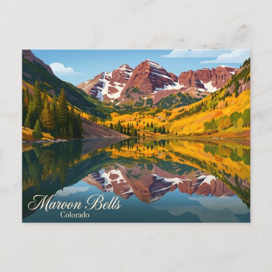 Maroon Bells USA Postkarte (Vorderseite)