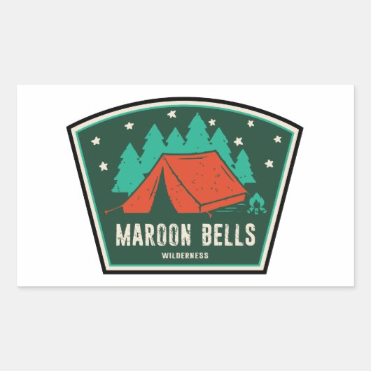 Maroon Bells Wilderness Camping Rechteckiger Aufkleber (Vorderseite)