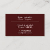 Maroon Beruflich Curved & Simple Modern Visitenkarte (Rückseite)