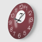 Maroon Billiard #7 Ball Große Wanduhr (Winkel)