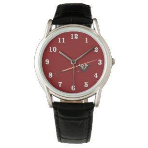 Maroon Billiard Table Armbanduhr