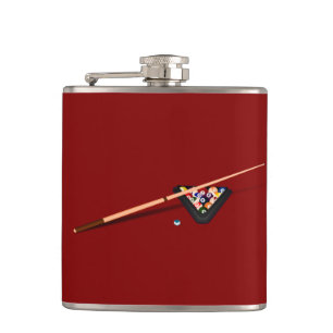 Maroon Billiard Table Flachmann