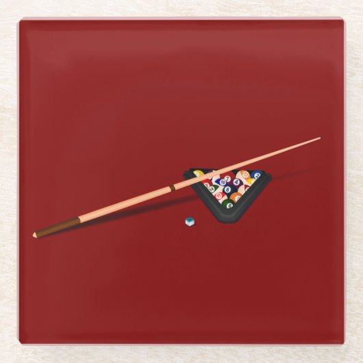 Maroon Billiard Table Glasuntersetzer (Vorderseite)