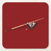 Maroon Billiard Table Rechteckiger Pappuntersetzer (Vorderseite)