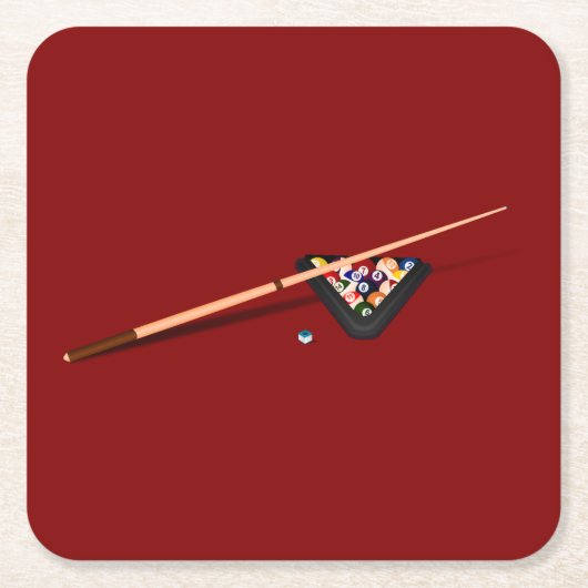 Maroon Billiard Table Rechteckiger Pappuntersetzer (Vorderseite)