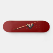 Maroon Billiard Table Skateboard (Horizontal)