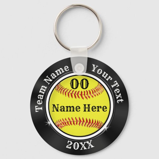 Maroon, Black and Gray Inexpensive Softball Schlüsselanhänger (Vorderseite)