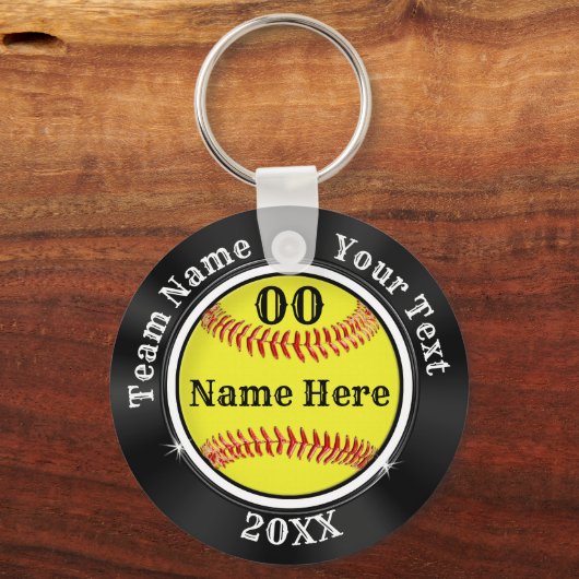 Maroon, Black and Gray Inexpensive Softball Schlüsselanhänger (Rückseite)