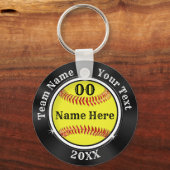 Maroon, Black and Gray Inexpensive Softball Schlüsselanhänger (Vorderseite)