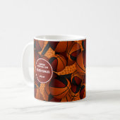 Maroon Black Basketball Mannschaftsfarben Trainern Kaffeetasse (Vorderseite Links)