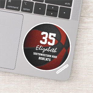 Maroon Black Basketball Team Party Geschenkideen Aufkleber