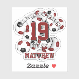 Maroon Black Fußball Cluster-Name Team Aufkleber