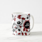 Maroon Black Fußball Mannschaft Farben Geschenk fü Kaffeetasse (VorderseiteRechts)